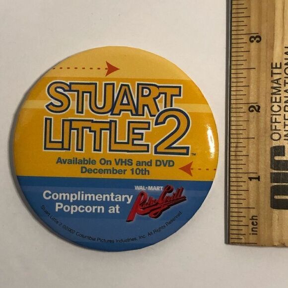 stuart little 2 vhs dvd promo pin walmart radio grill button badge pin - Picture 3 of 4